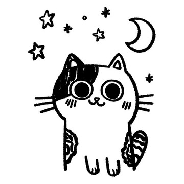 可爱的猫咪简笔涂鸦素材4