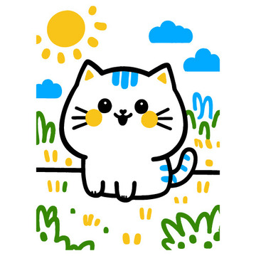 可爱的猫咪简笔涂鸦素材3