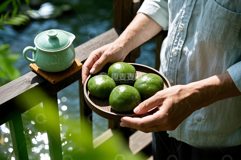 高清大图下载【趣麦麦图】清明节青团美食摄影图