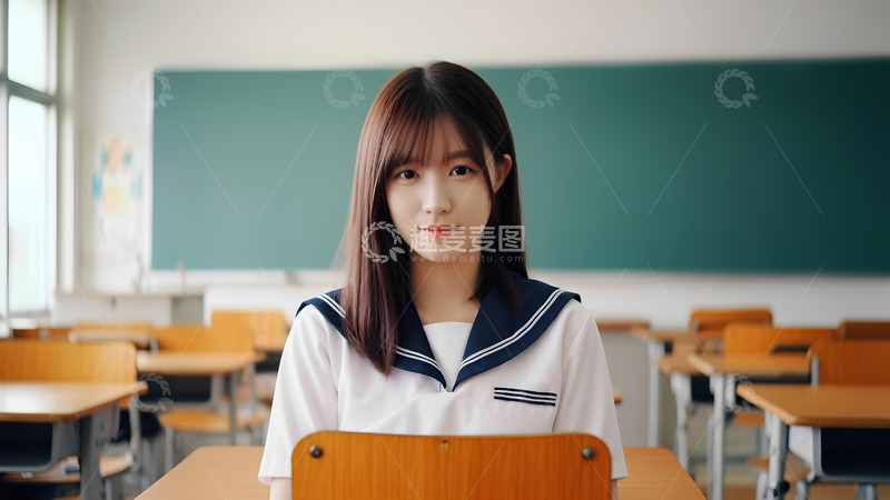 高清大图下载【趣麦麦图】教室里的女学生人像摄影
