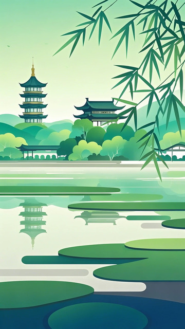 建筑 渐变色 塔1