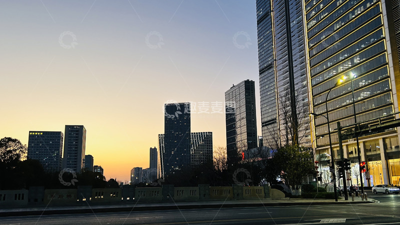 高清大图下载【趣麦麦图】城市夕阳余晖