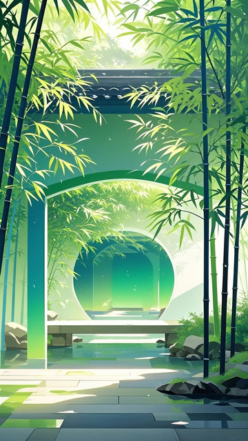 建筑 渐变色 园林