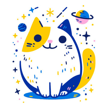 可爱的猫咪简笔涂鸦素材2