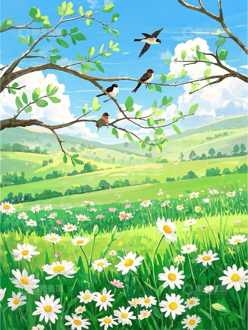 高清大图下载【趣麦麦图】春分时节