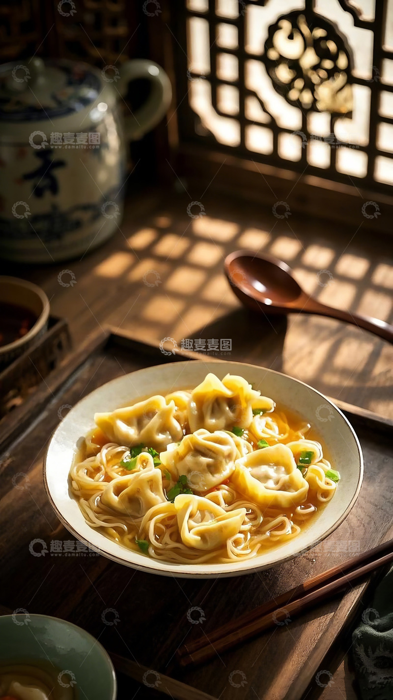 高清大图下载【趣麦麦图】琥珀汤底云吞面