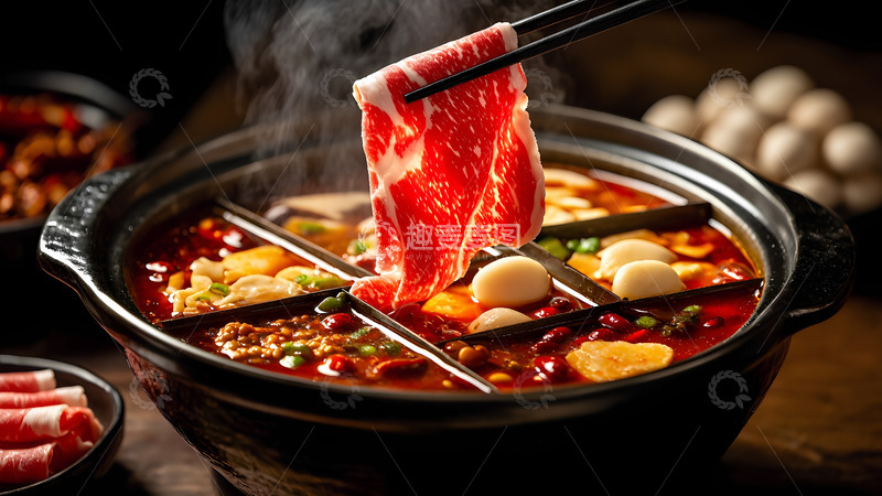高清大图下载【趣麦麦图】美食肥牛九宫格川味火锅摄影图