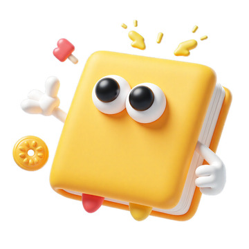 卡通3D拟人书本AI电商PNG免抠元素