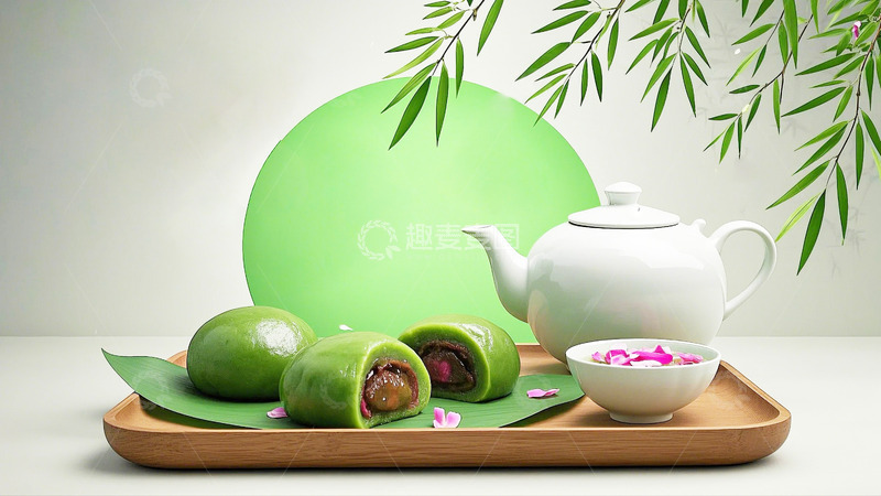 高清大图下载【趣麦麦图】中国风清明节青团酒壶7