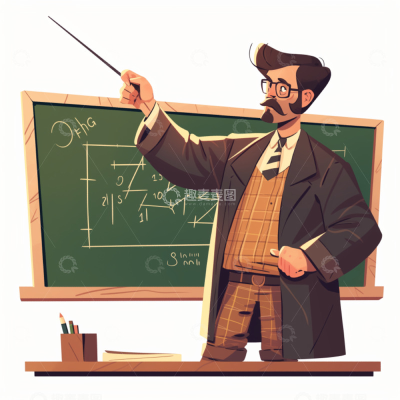 高清大图下载【趣麦麦图】数学教师数学家