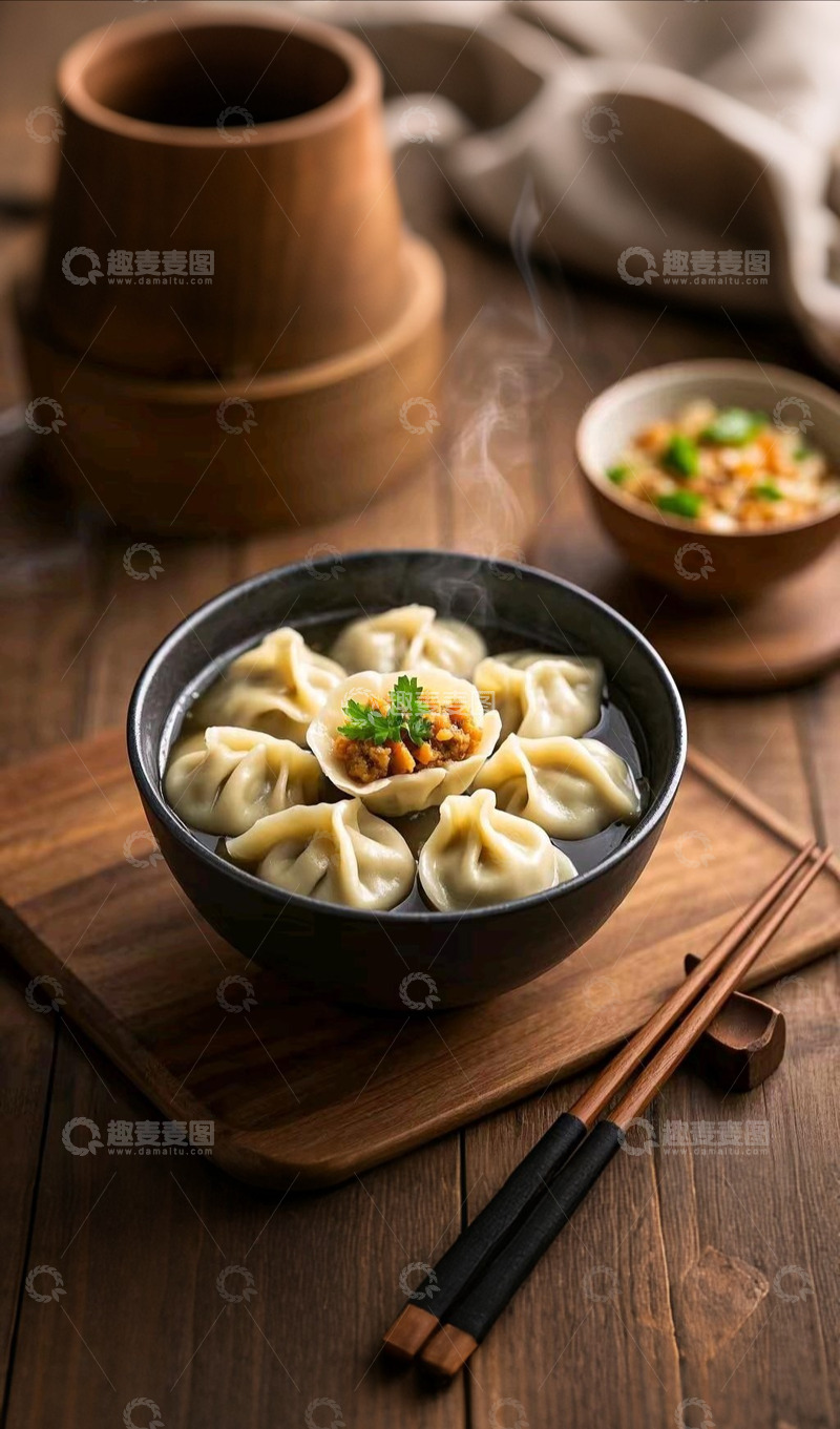 高清大图下载【趣麦麦图】热气腾腾的饺子