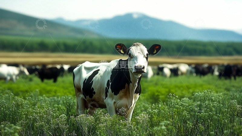 高清大图下载【趣麦麦图】奶牛草原畜牧业