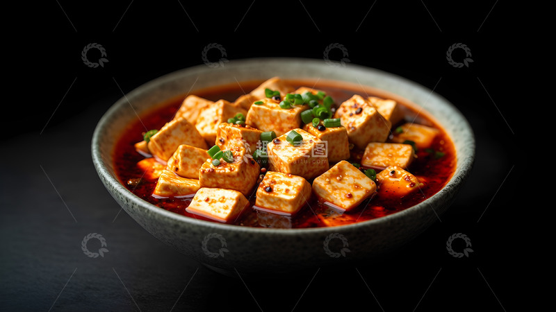 高清大图下载【趣麦麦图】四川美食麻辣豆腐摄影图