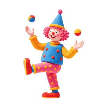 愚人节卡通毡毛小丑素材