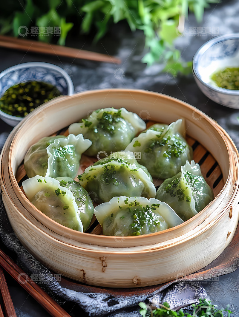 高清大图下载【趣麦麦图】美食小吃蒸饺1