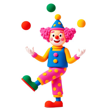 愚人节小丑杂耍乐毡毛卡通小丑