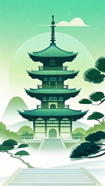 杏林阁  渐变 建筑  