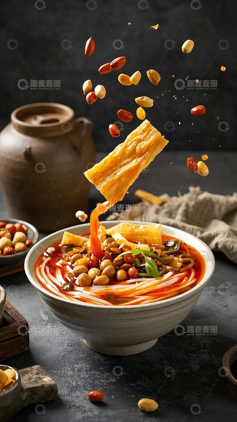 高清大图下载【趣麦麦图】柳州螺蛳粉爆香