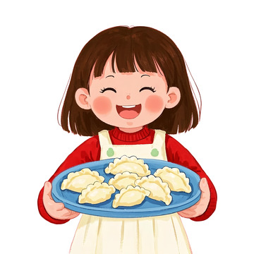 端饺子的女孩1