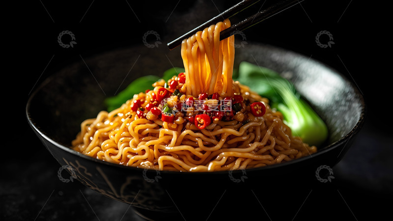 高清大图下载【趣麦麦图】美味油泼炒方便面美食摄影