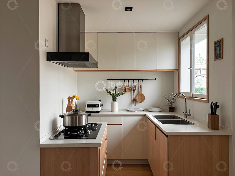 高清大图下载【趣麦麦图】木白简约明亮现代厨房
