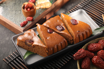 枣糕方盘摄影图