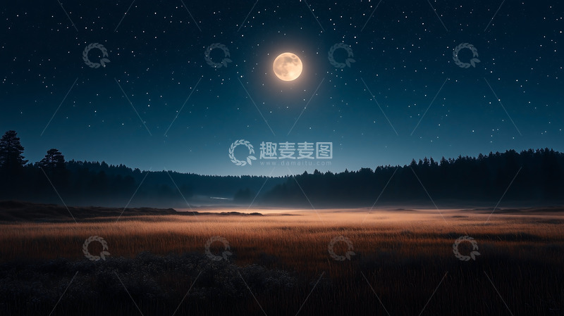 高清大图下载【趣麦麦图】星空平原夜空