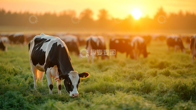 高清大图下载【趣麦麦图】草原奶牛畜牧业
