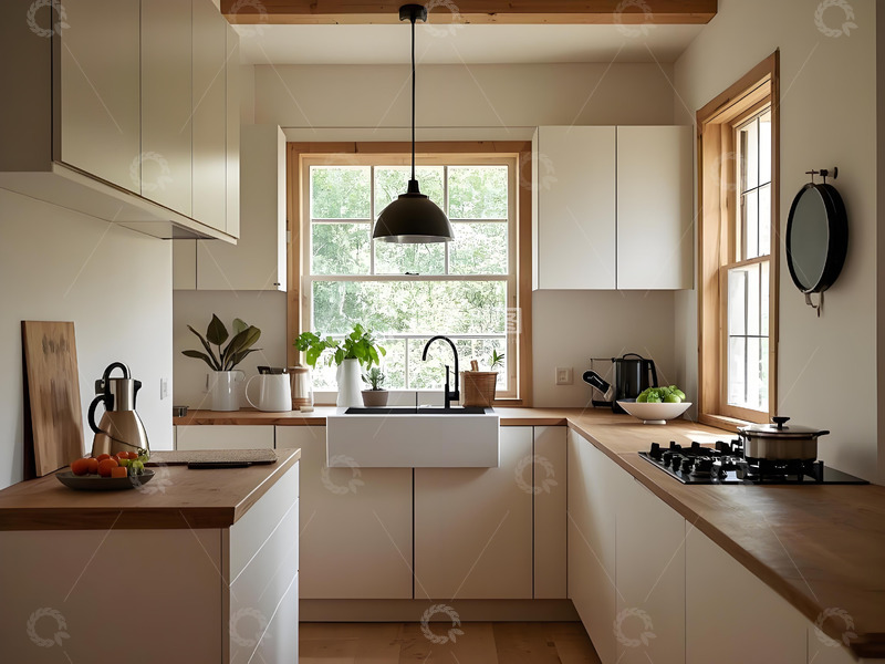 高清大图下载【趣麦麦图】木白搭配自然风实用厨房