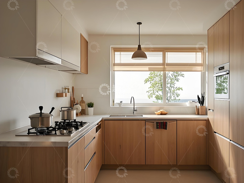 高清大图下载【趣麦麦图】浅木色温馨自然光线厨房