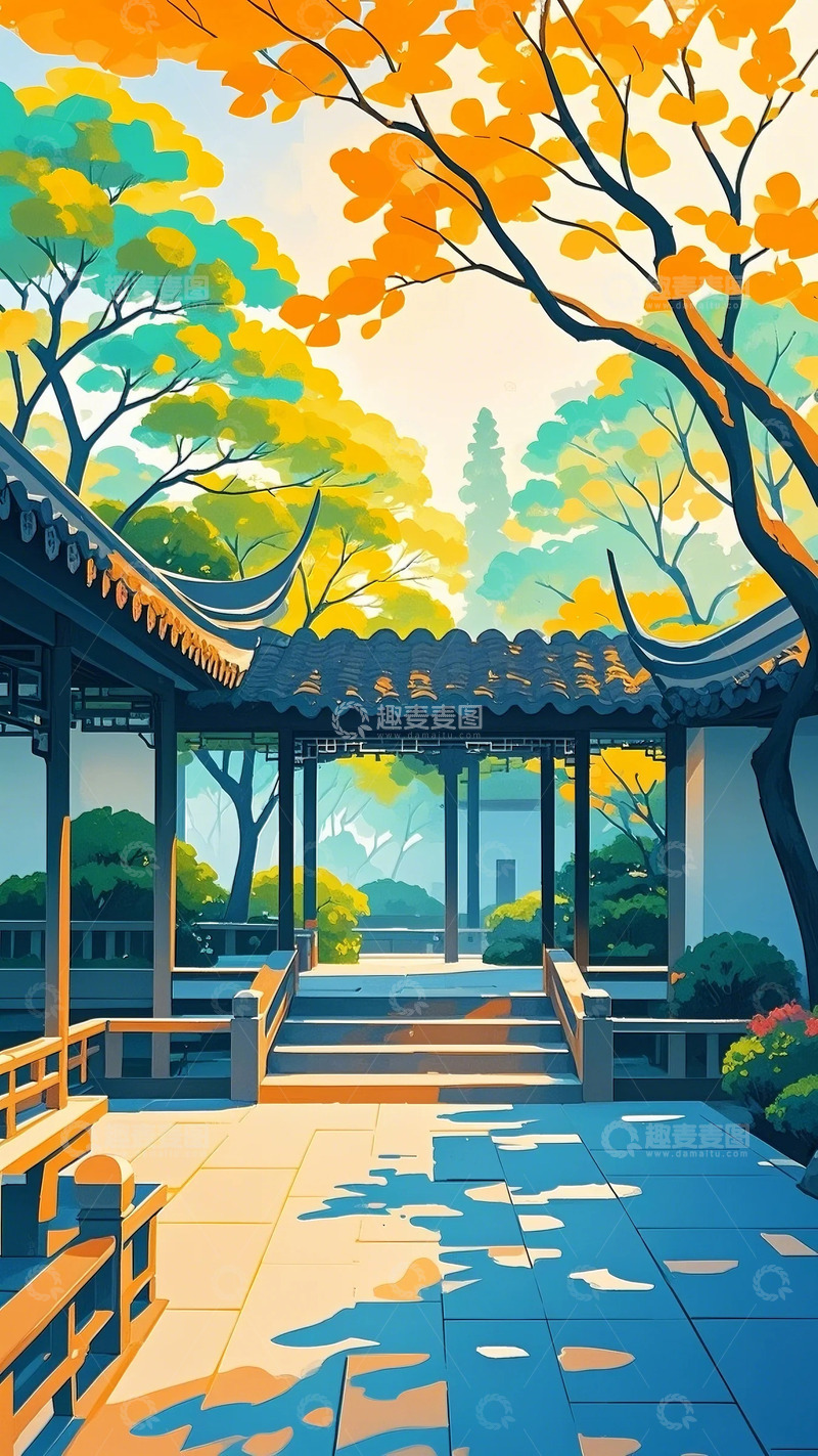 高清大图下载【趣麦麦图】建筑 渐变色2