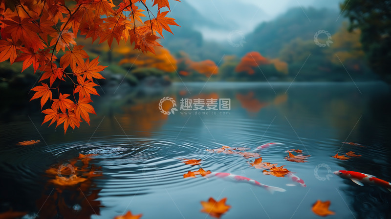 高清大图下载【趣麦麦图】水池池塘锦鲤