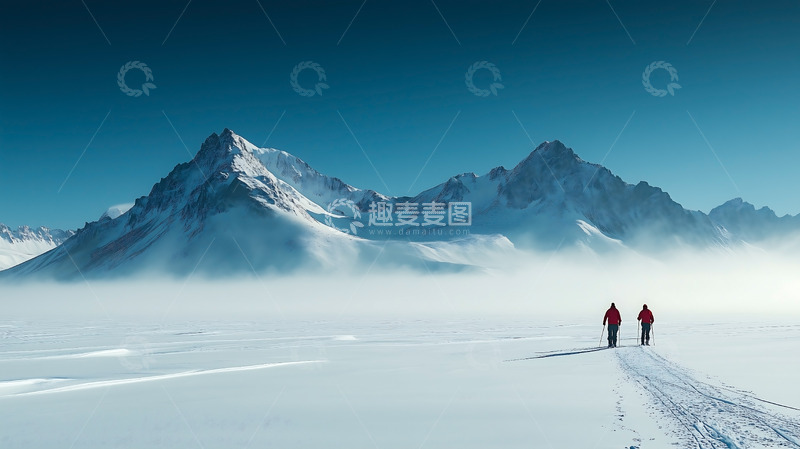 高清大图下载【趣麦麦图】雪地雪景滑雪风景