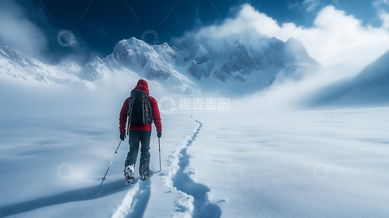 高清大图下载【趣麦麦图】风景雪地雪景滑雪