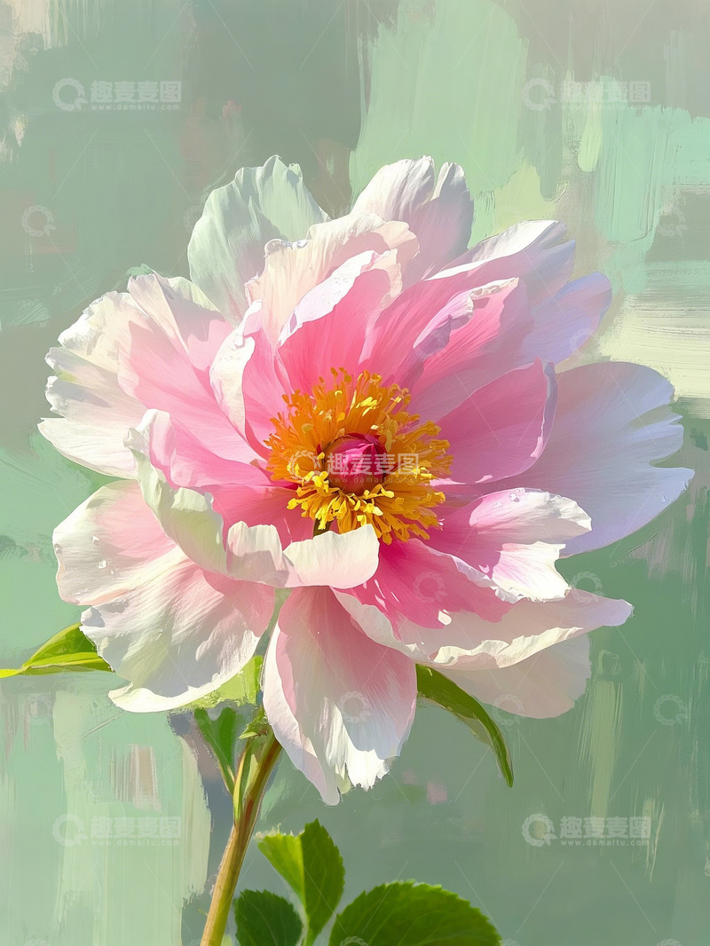 高清大图下载【趣麦麦图】油画风格的牡丹花特写