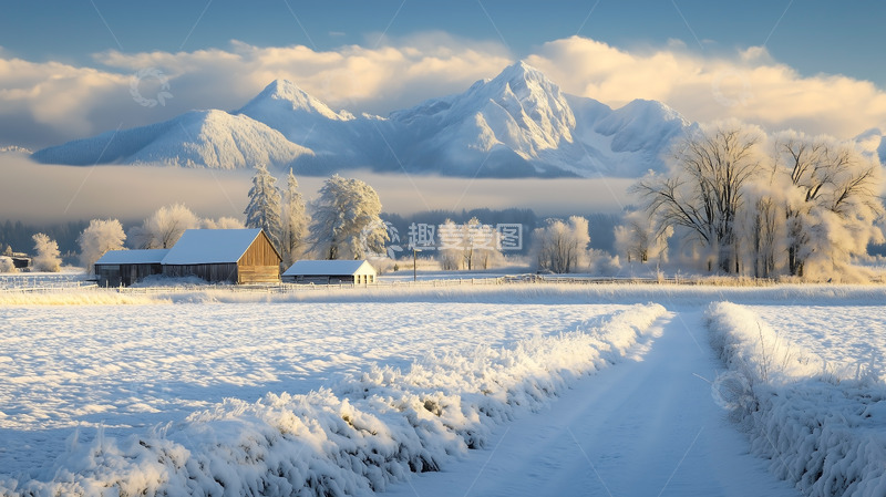 高清大图下载【趣麦麦图】雪地山峰风景雪景