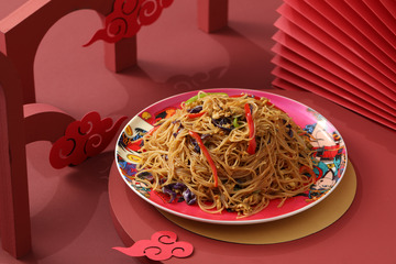 星洲炒米粉摄影图