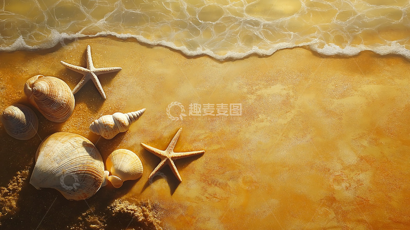 高清大图下载【趣麦麦图】沙滩海星水生动物