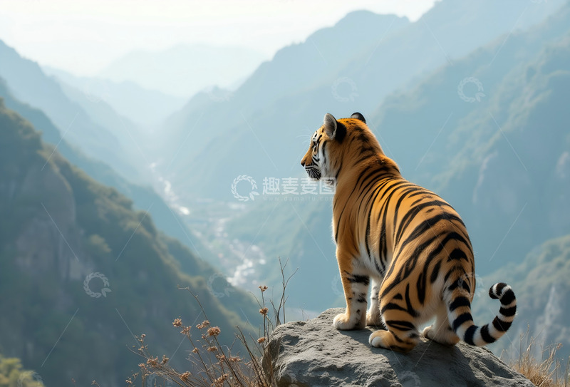 高清大图下载【趣麦麦图】华南虎山顶眺望