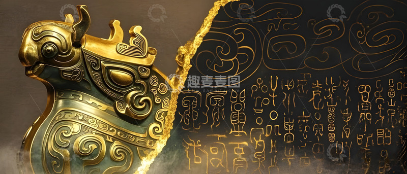 高清大图下载【趣麦麦图】古代器物摄影文物历史海报背景