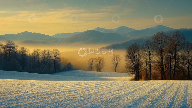 高清大图下载【趣麦麦图】风景雪景山峰雪地
