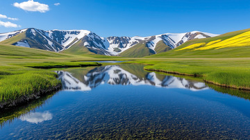 冰川高原湖泊自然景观