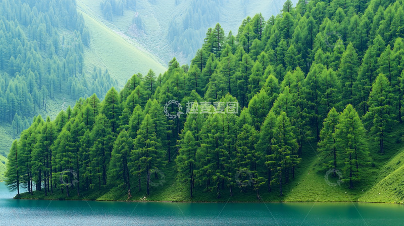 高清大图下载【趣麦麦图】湖泊树木森林风景