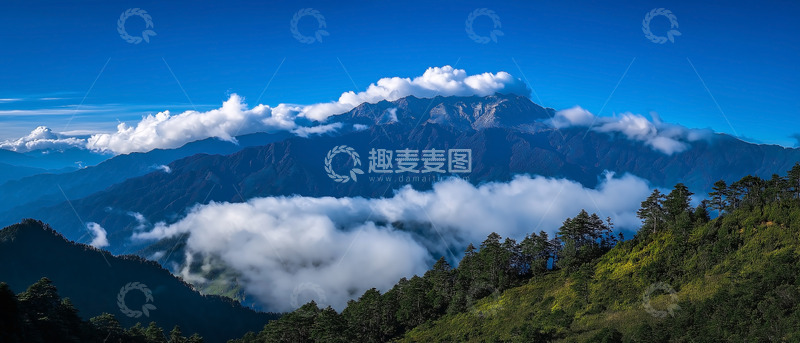 高清大图下载【趣麦麦图】山峦自然景观森林云雾