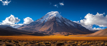 高原平原雪山风景