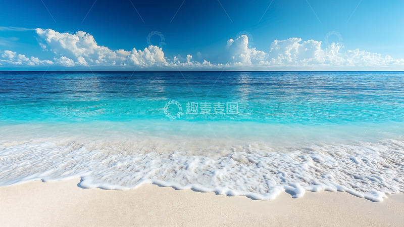 高清大图下载【趣麦麦图】沙滩蓝天白云海景海滩