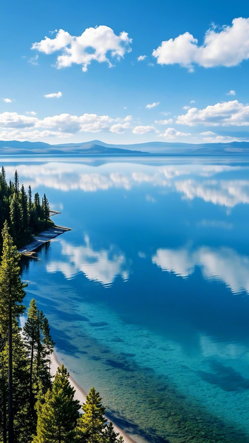 清新纯净的湖景