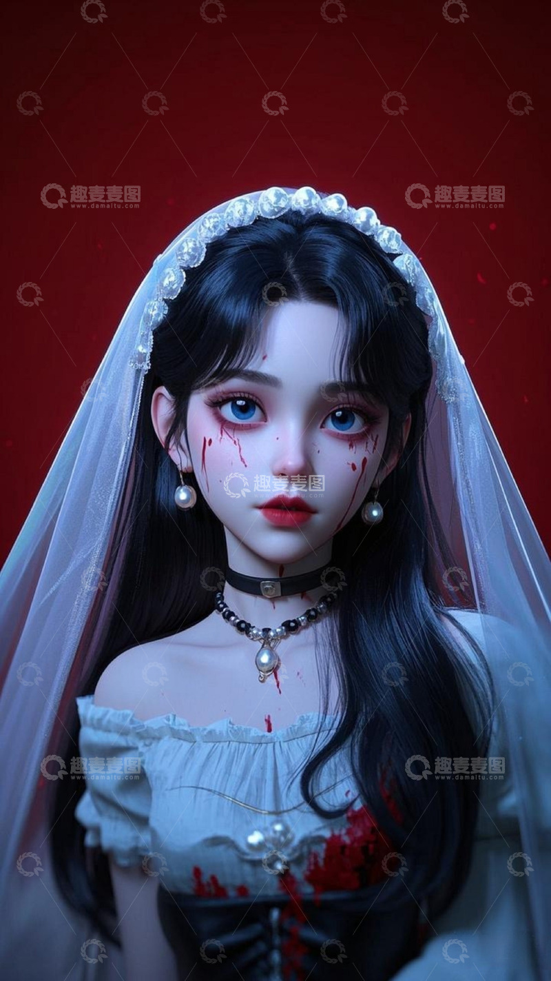 高清大图下载【趣麦麦图】万圣婚纱精致娃娃3