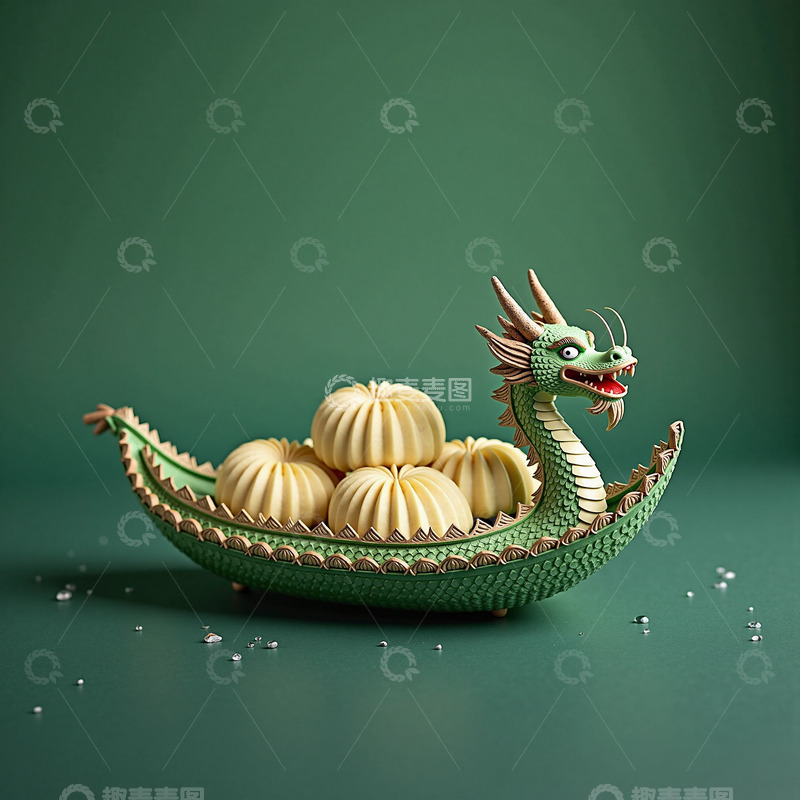 高清大图下载【趣麦麦图】端午节龙舟行