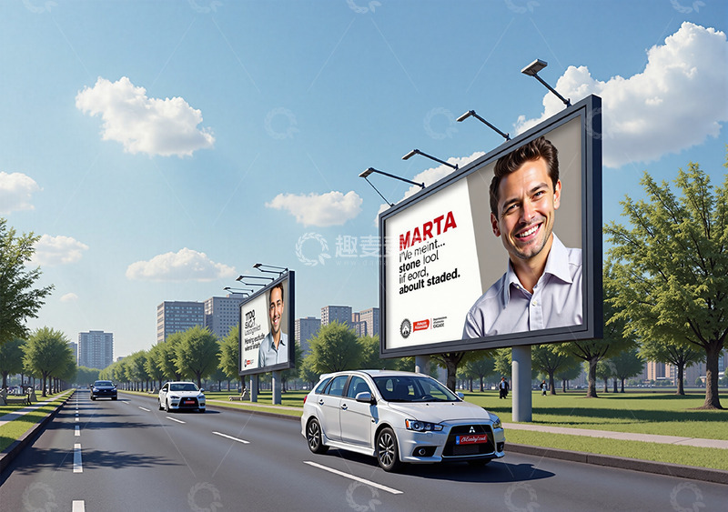 高清大图下载【趣麦麦图】城镇大广告牌